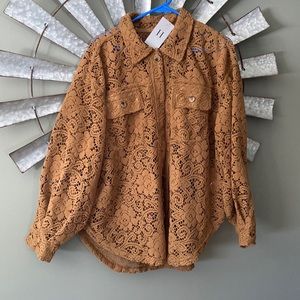 Vintage latte lace Shacket